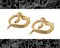 Gold Finish Plated Coiled Snake with Crystal Eyes Pendants - Two - ZG-P3